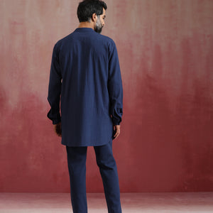trueBrowns Men's Navy Cotton Co-ord set