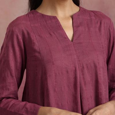 trueBrowns Mauve Cotton Dobby Co-ord set