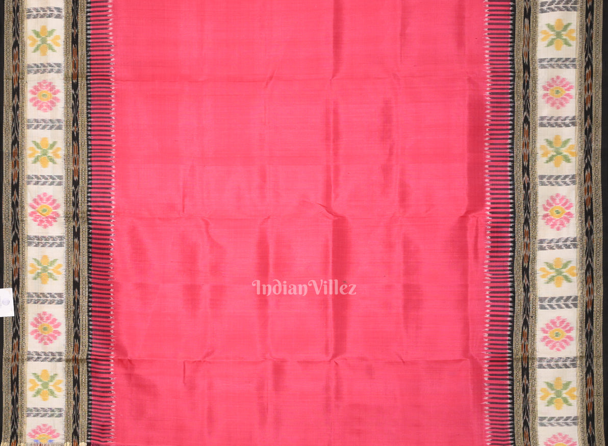 Pink Odisha Ikat Kathiphera Khandua Silk Saree
