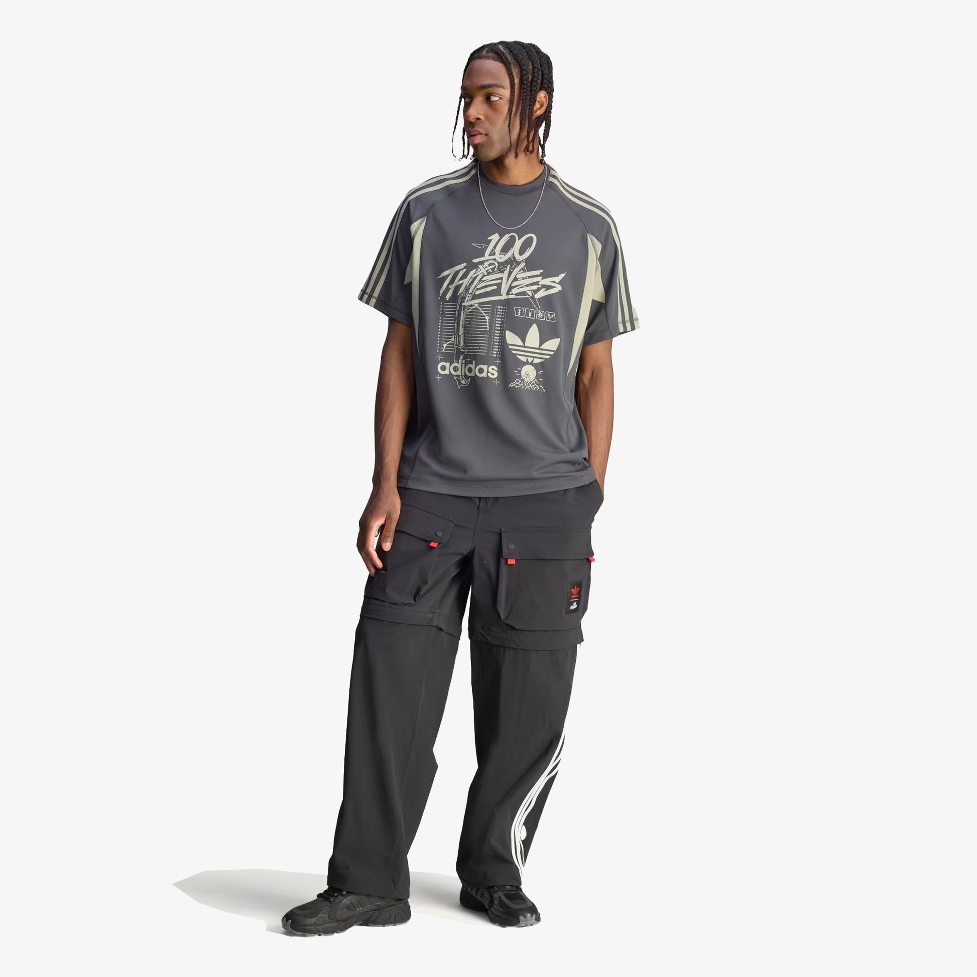 ADIDAS ORIGINALS | 100 THIEVES TEE { CARBON