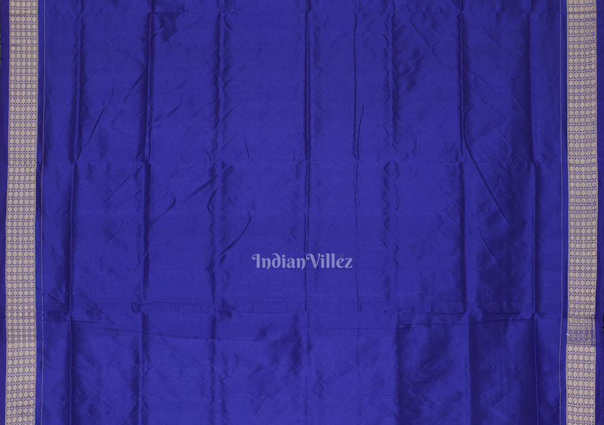Deep Blue Tribal Theme Sambalpuri Silk Saree