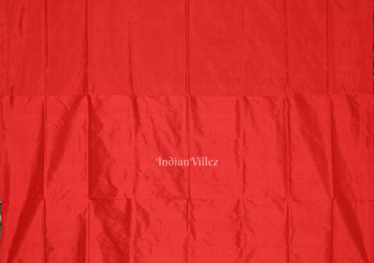 Pure White Red Buti pattern Bomkai Sambalpuri Silk Saree