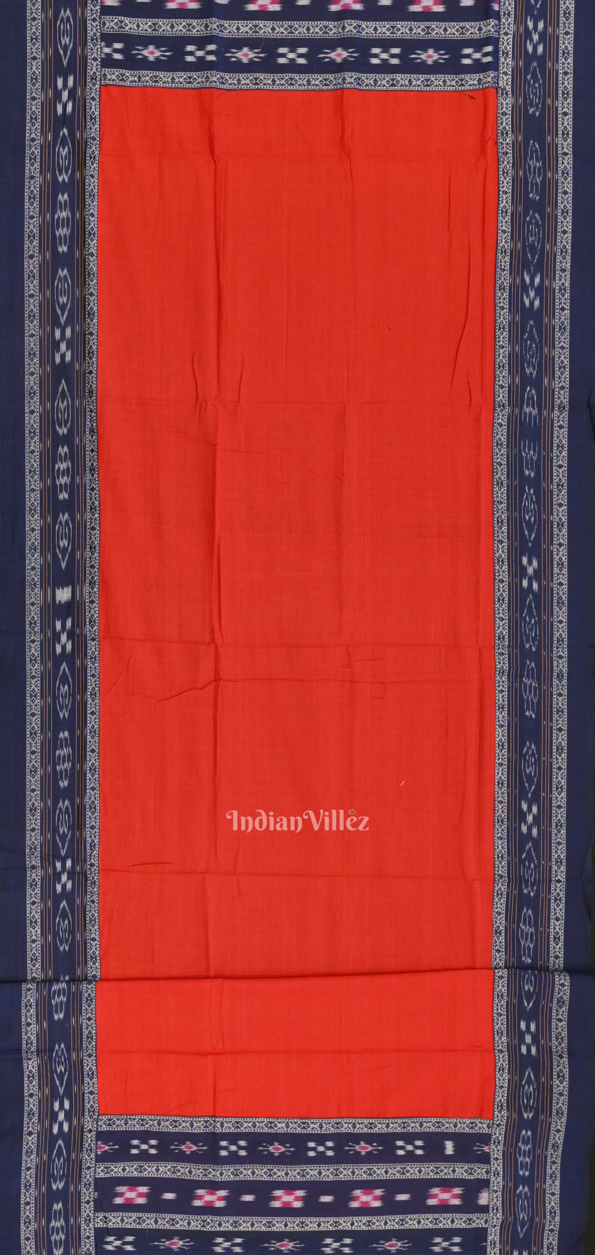 Blue Red Pasapali Bandha Sambalpuri Cotton Dress set & Dupatta