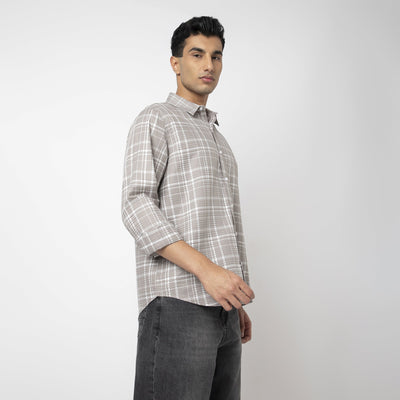 Waffle Dobby Checkered Shirt