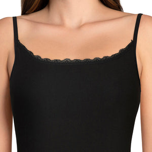 Shelf Support Straight Neck Sleeveless Camisole (Pack of 2) - Black_Hazelnut