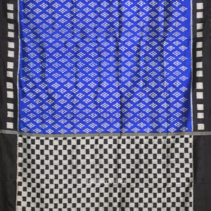 Blue Black Pasapali Contemporary Designer Silk Saree