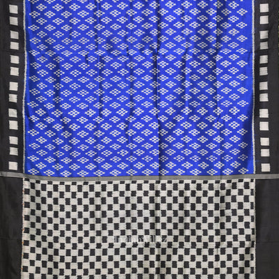 Blue Black Pasapali Contemporary Designer Silk Saree