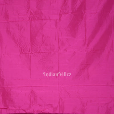 Pink Krishna Boita Theme Hand-Painted Pattachitra Saree