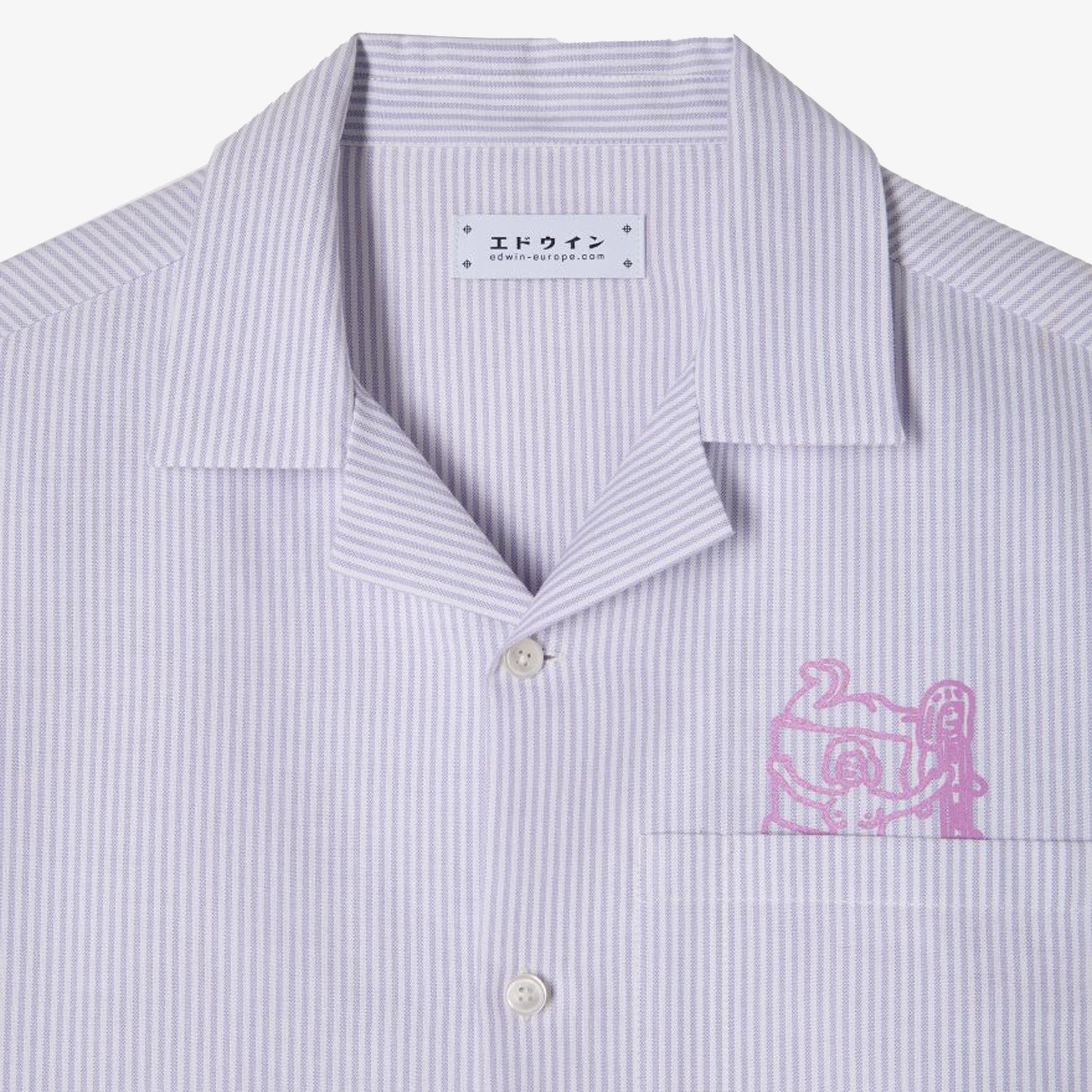 EDWIN | EDWIN READER'S CLUB SHIRT SS { LILA WHITE