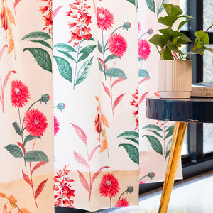 Blackout Curtains, Digital Printed Curtains, Pack of 2 Curtains - Cone Flower - Pink