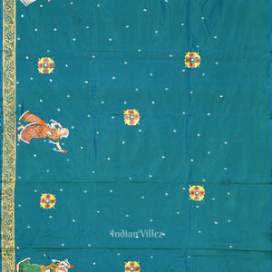 Red  Seeta Vivah  Hand-Painted Pattachitra Saree