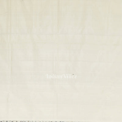 White Black Printed Pochampally Ikat Silk Saree