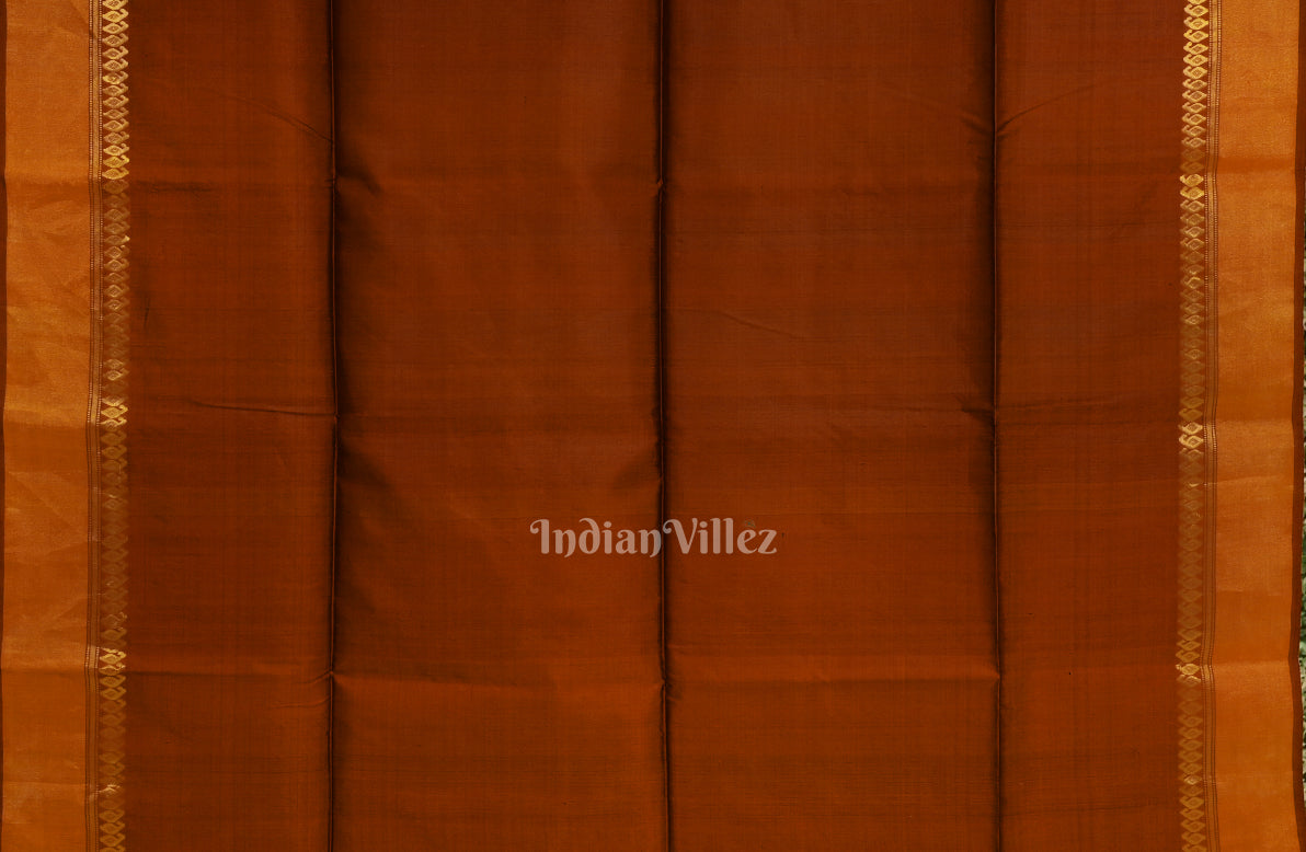 Green With Copper Pure Bishnupuri Silk Saree