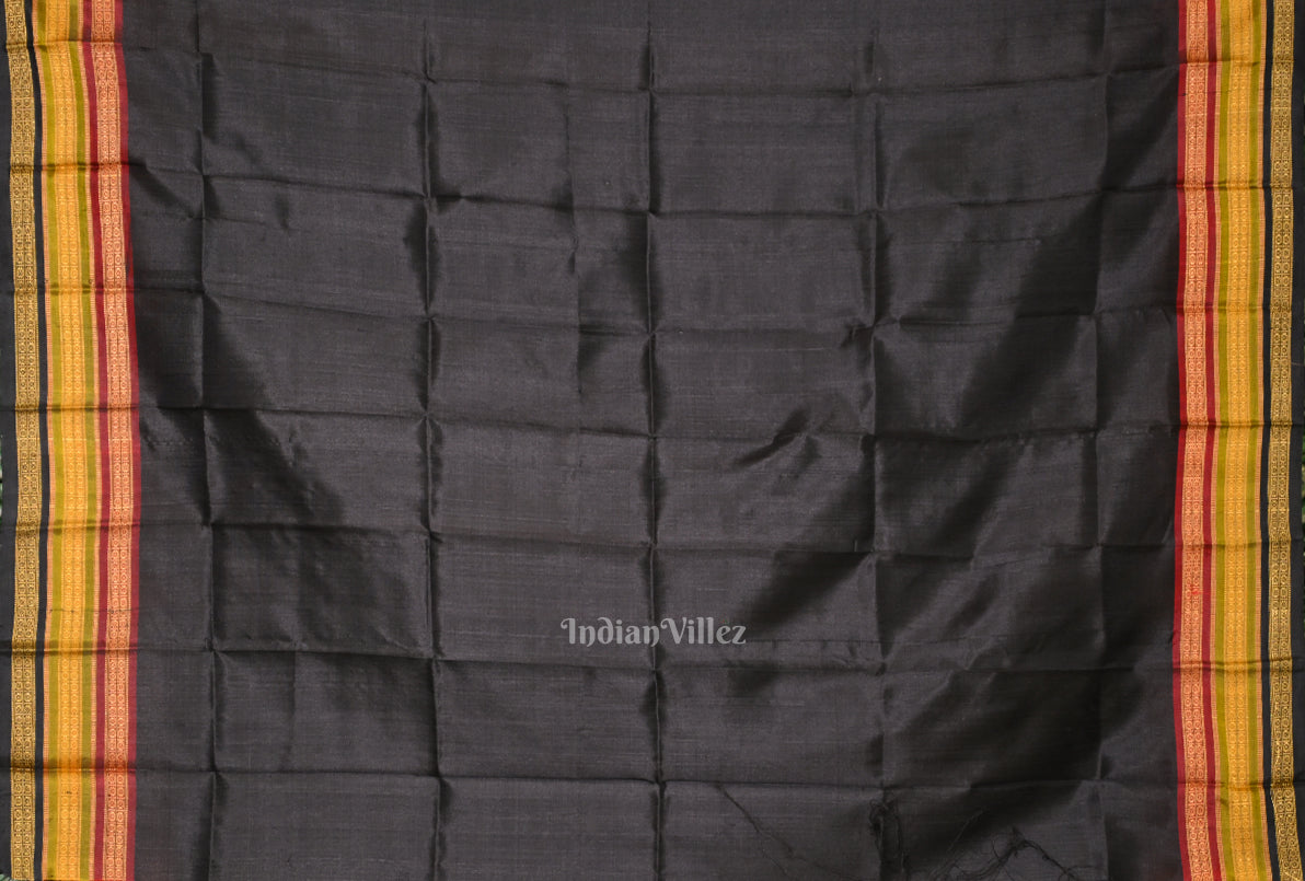 Exclusive Black Kathiphera Odisha Ikat Khandua Silk Saree