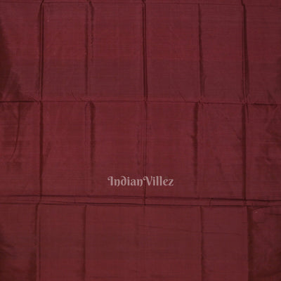 Maroon Floral Motif Odisha Handloom Sambalpuri Silk Saree