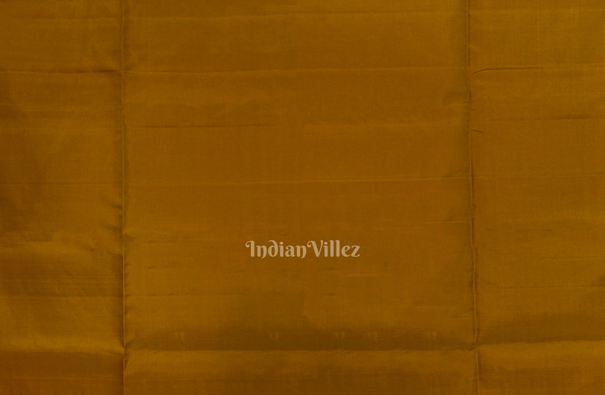 Maroon With Golden Brown Pure Kanjivaram Soft Silk Saree