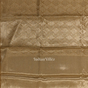 Pure Golden Zari  Floral Woven Tissue Banarasi Saree