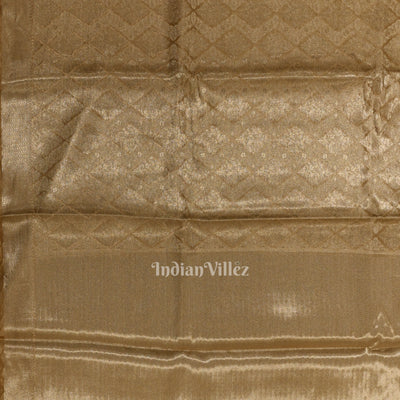 Pure Golden Zari  Floral Woven Tissue Banarasi Saree