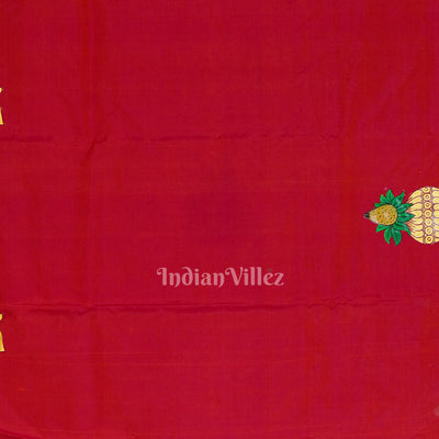 Blackberry Hindu Festival Hand-Painted Pattachitra Saree