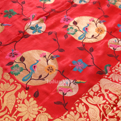 Attractive Bridal Red Banarasi Katan Silk Saree