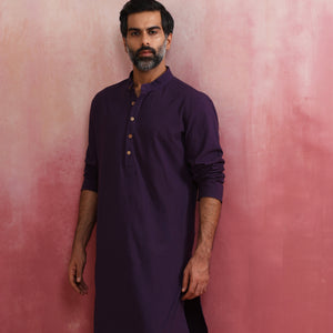 trueBrowns Men's Purple Kurta