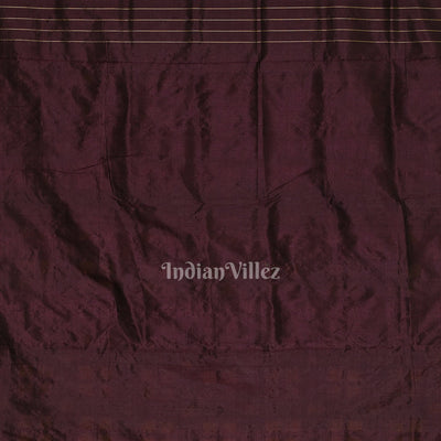Coffee Pasapalli Border with Tribal Theme Ikat Khandua Silk Saree
