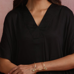 trueBrowns Black Modal Kaftan Kurta Set