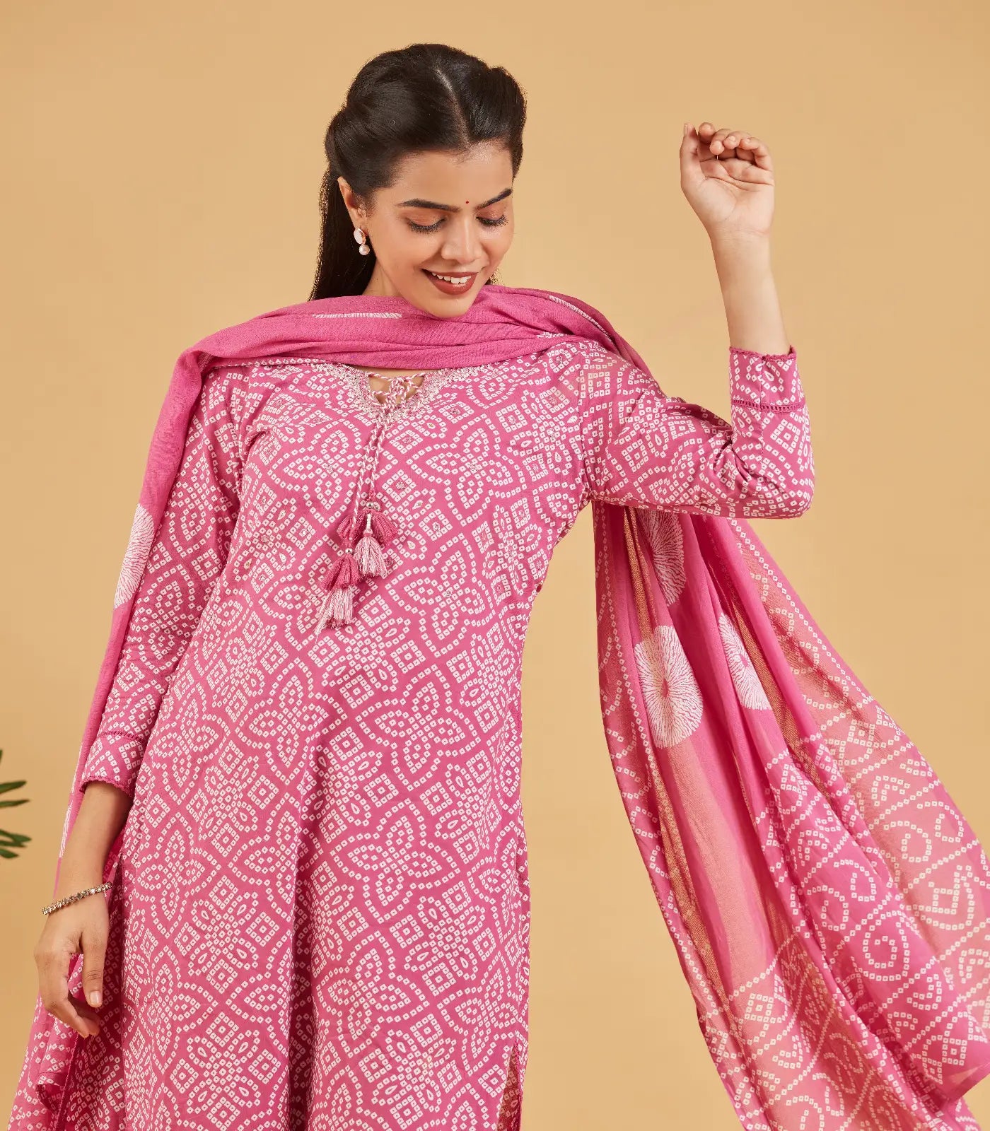 Berry Pink Printed Kurta Set