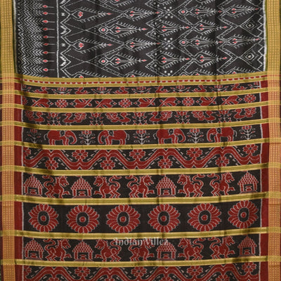 Exclusive Designer Black Odisha Ikat Contemporary Silk Saree