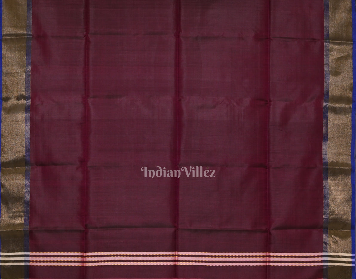 Pink Mulberry Purple Pure Bishnupuri Silk Saree