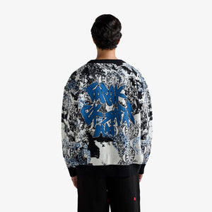 F A R A K | EK SAFAR KNITTED SWEATSHIRT { WHITE