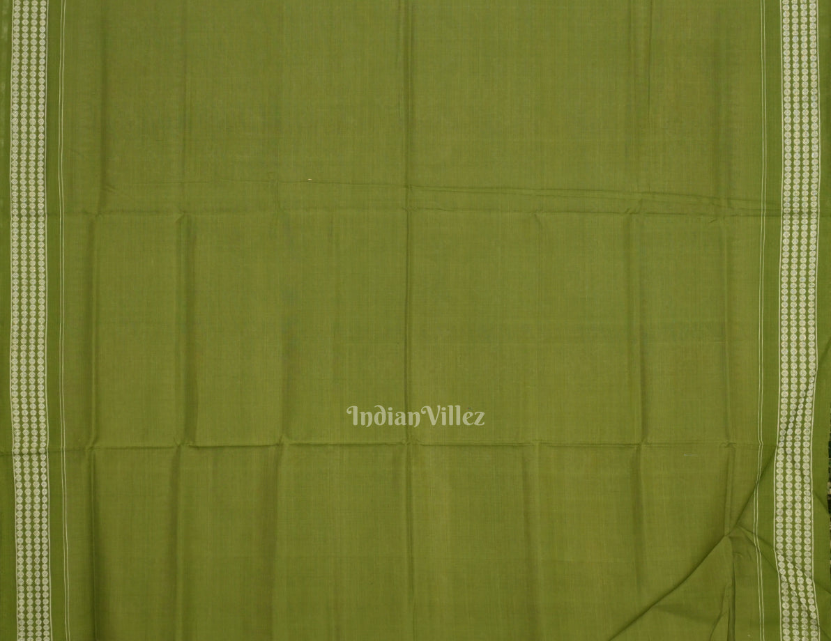 Coffee Green Odisha Sambalpuri Pure Cotton Saree