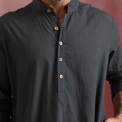 trueBrowns Men's Grey Kurta