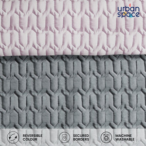 Fluffy & Heavy 200 GSM Microfiber Reversible Quilted Winter Comforters - Grey & Rose