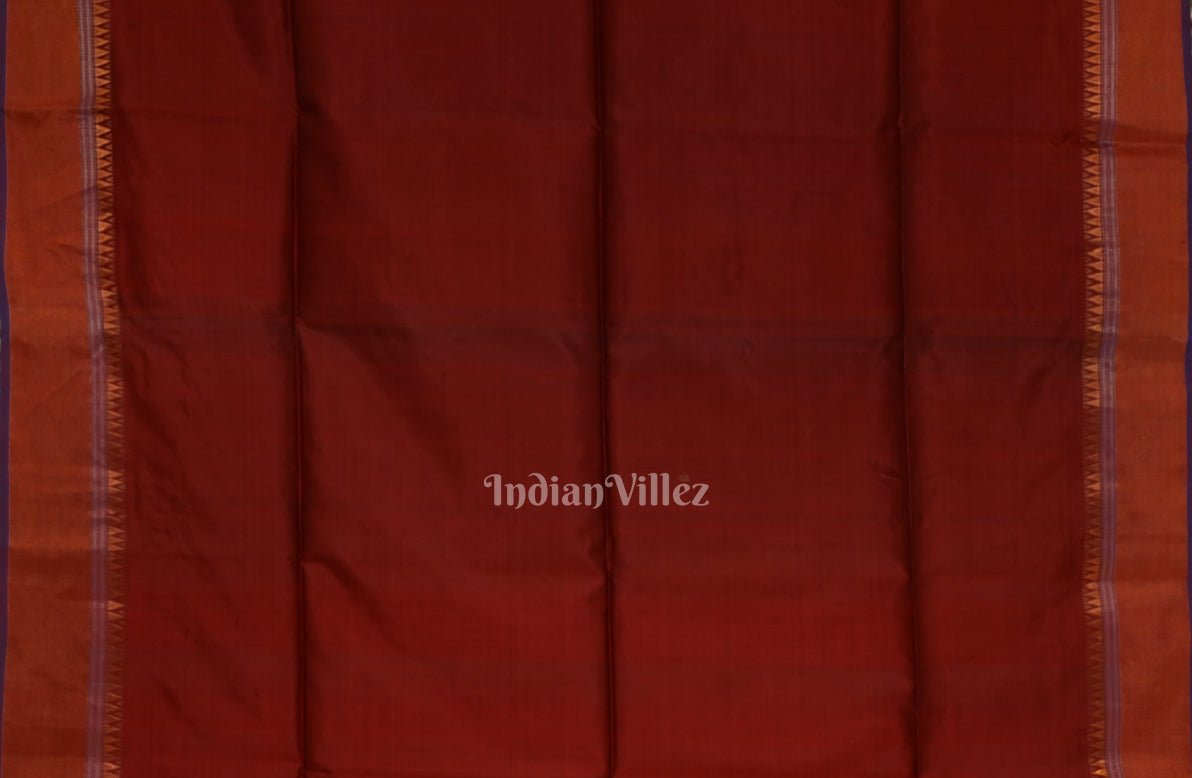 Black Maroon Flower Motif Pure Bishnupuri Silk Saree