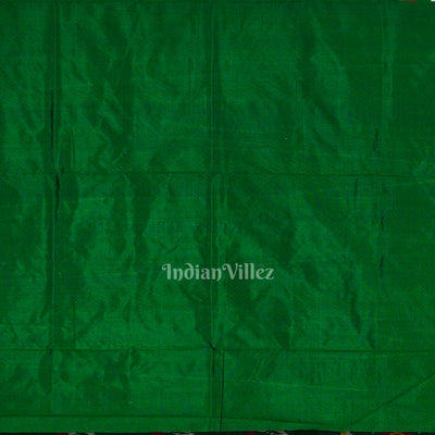 Green White Floral Design Pochampally Ikat Handloom Silk Saree