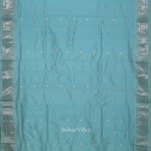 Exclusive Sky Blue Butti Paithani Silk Saree