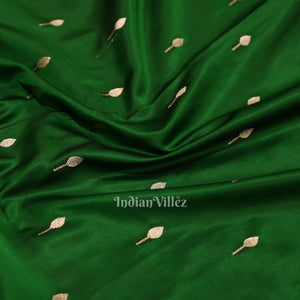 Dark Green  Rangakart Mashru Satin Silk Banarasi Saree