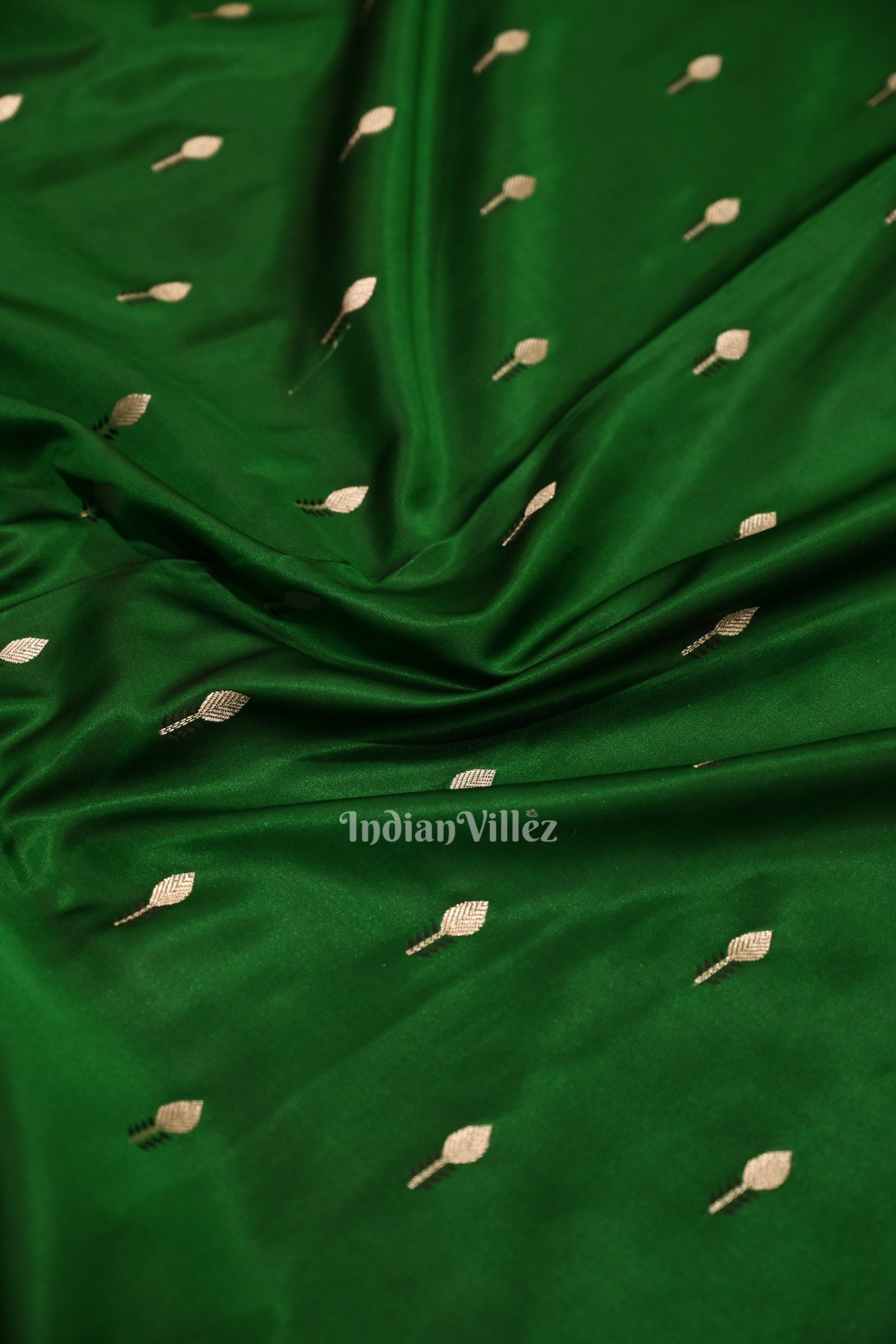 Dark Green  Rangakart Mashru Satin Silk Banarasi Saree