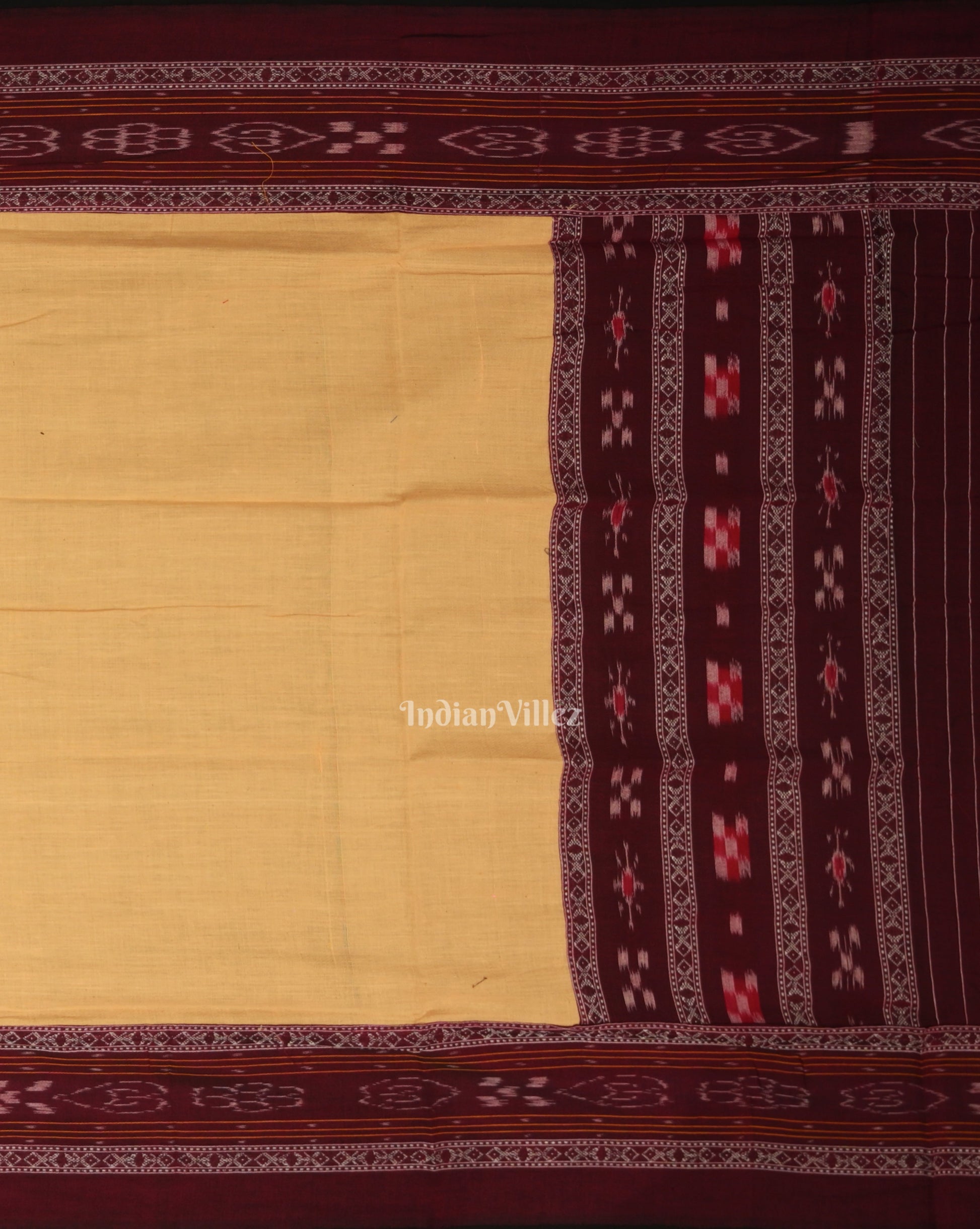Purple Cream Pasapali Sambalpuri Cotton Dress set with Dupatta