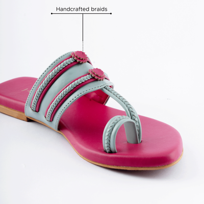 Mountbatten pink Kolha Flats