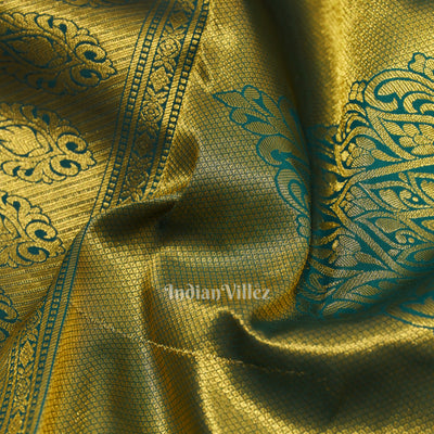 Dark Gray Pure Brocade Kanjivaram Silk Saree