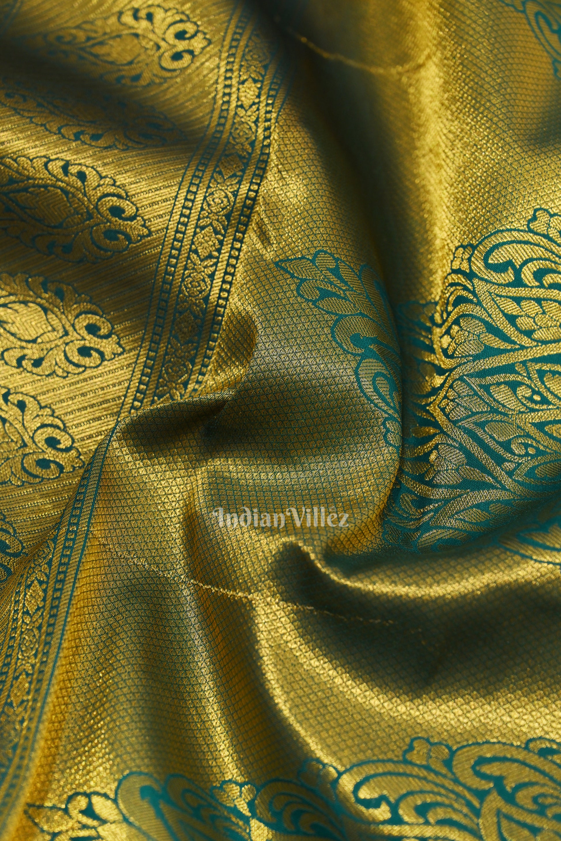 Dark Gray Pure Brocade Kanjivaram Silk Saree