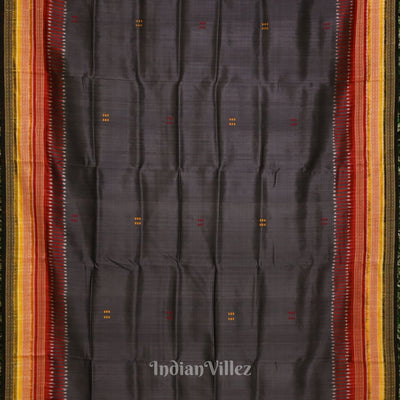 Cement Gray Kathiphera Odisha Ikat Khandua Silk Saree