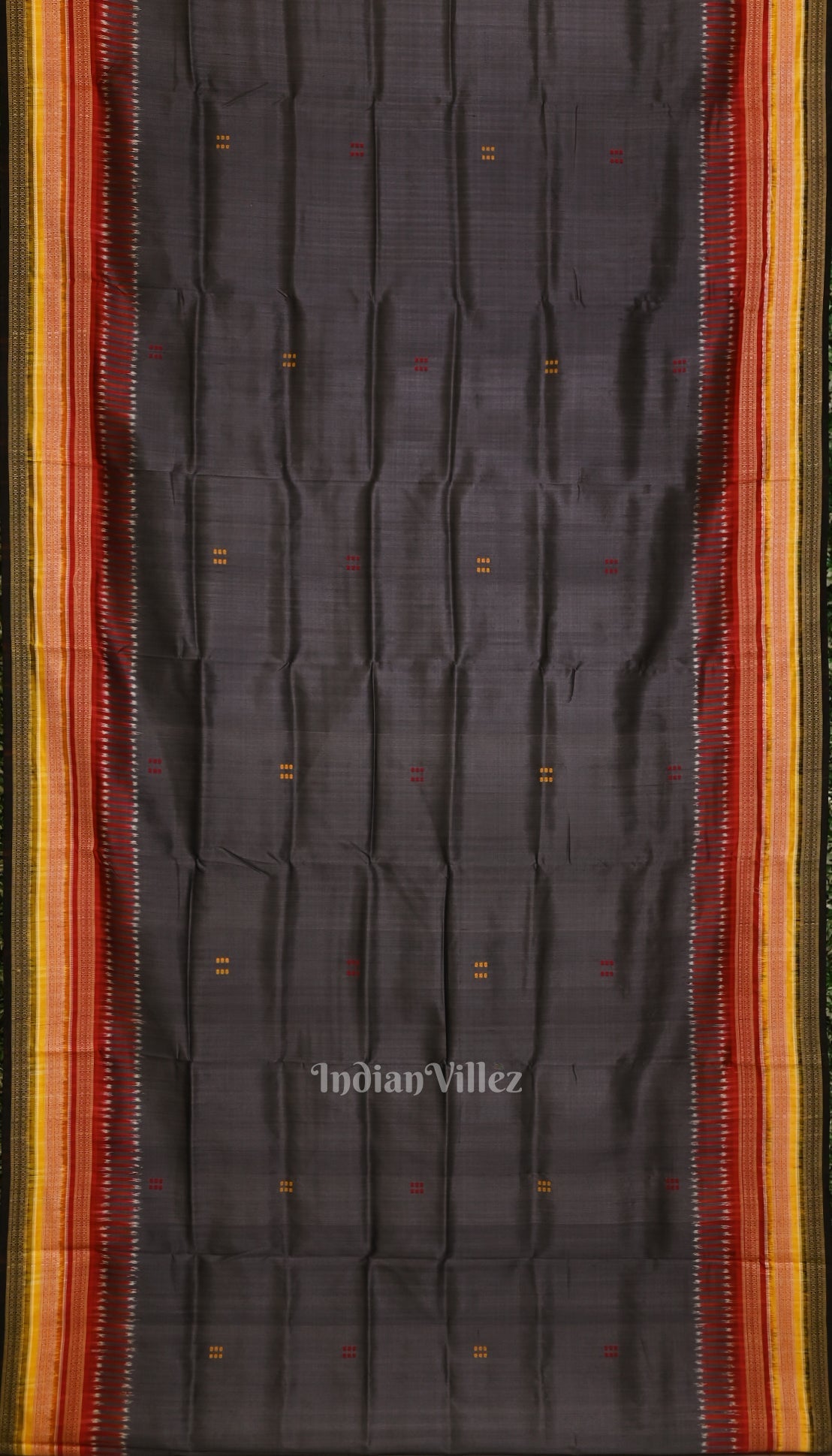 Cement Gray Kathiphera Odisha Ikat Khandua Silk Saree