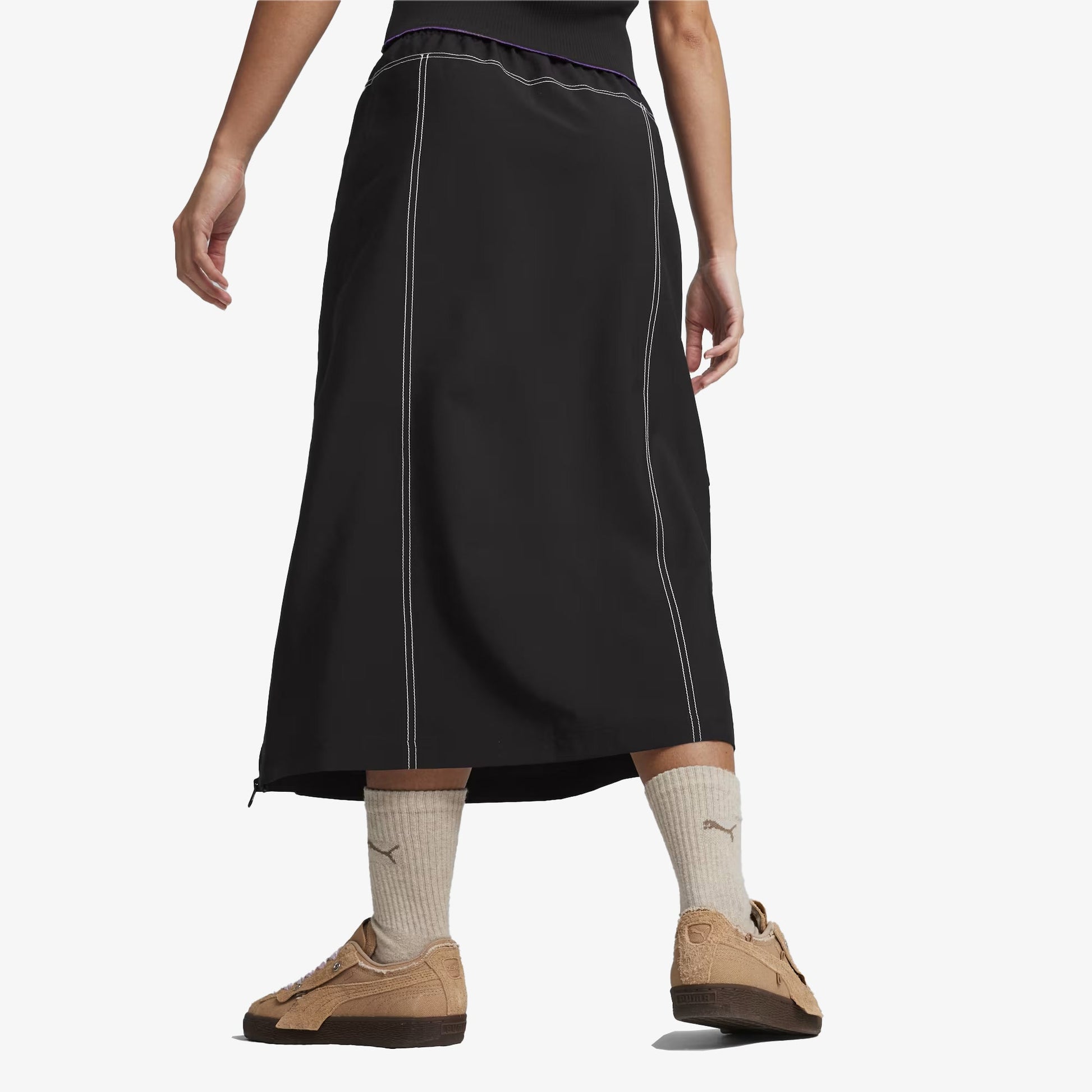 Puma | X-GIRL MIDI SKIRT  { BLACK