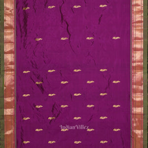 Purple Peacock Butti Paithani Silk Saree