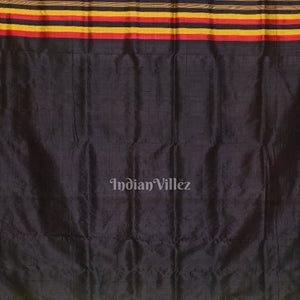 Parrot Green Black Kathiphera Odisha Ikat Khandua Silk Saree
