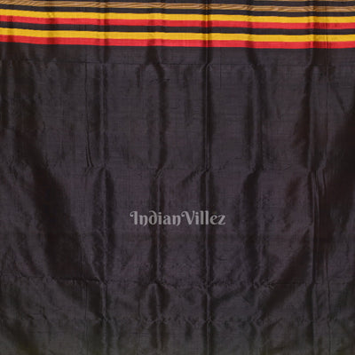 Parrot Green Black Kathiphera Odisha Ikat Khandua Silk Saree