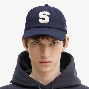 SPORTY & RICH | BOUCLE S WOOL CAP { NAVY